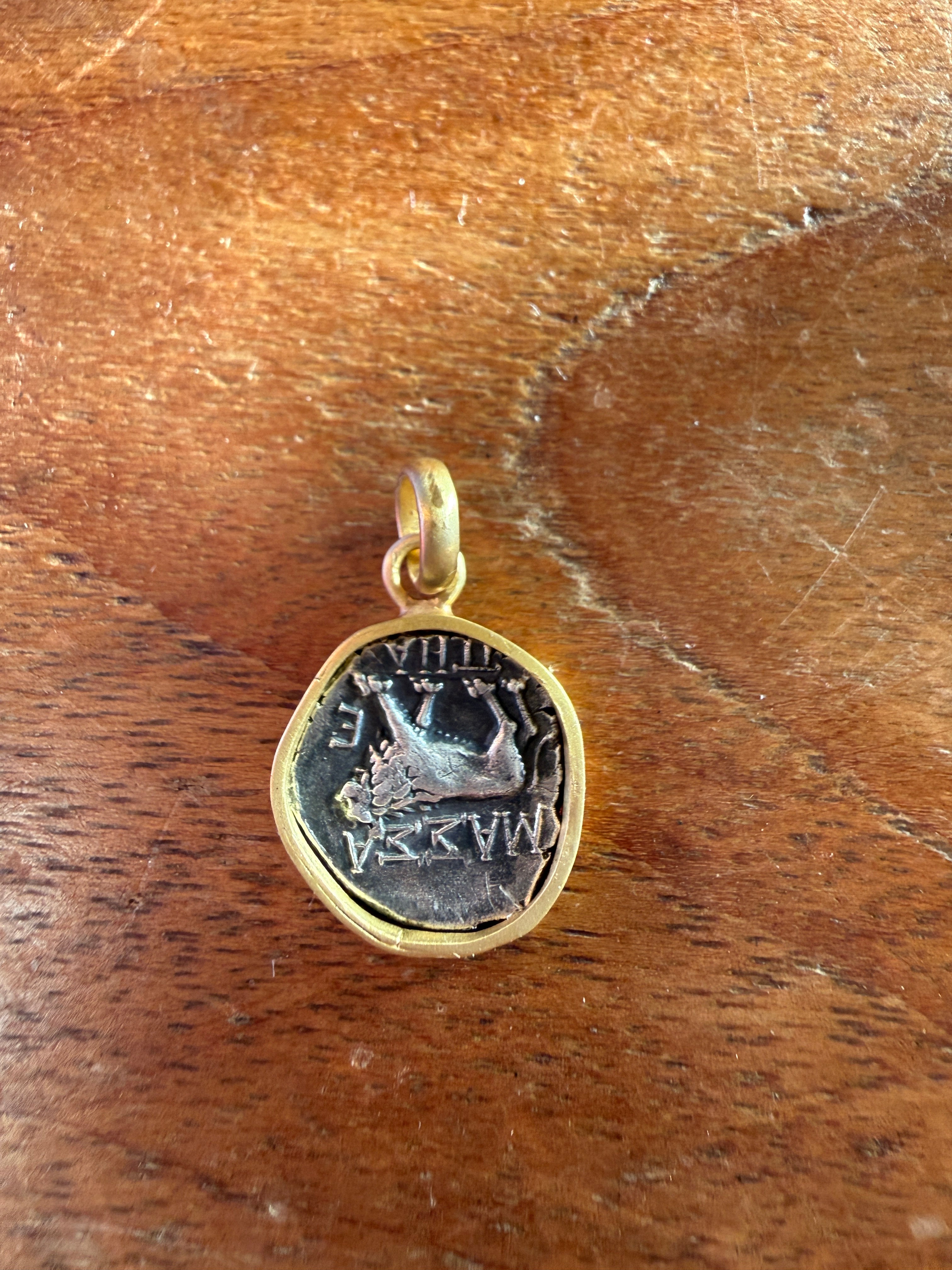Artemis Ancient Coin Pendant, 22K, Gaul, circa 90-50 BCE