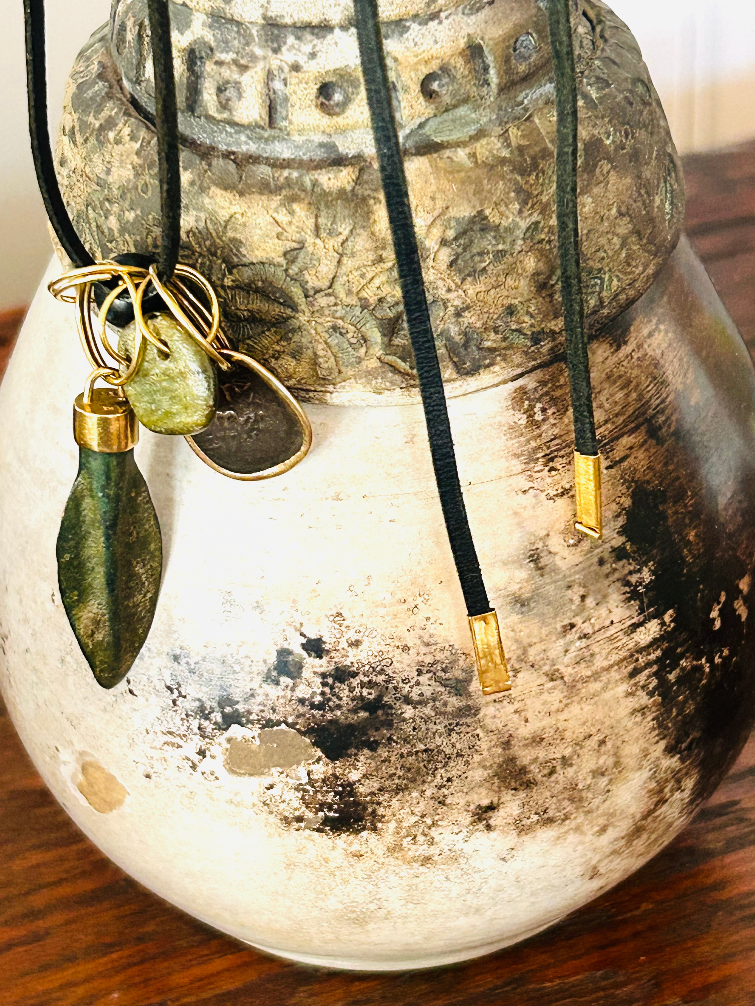 Ancient Arrowhead and Evil Eye Bead Necklace